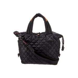 MZ Wallace Quilted Nylon Tote Bag With Detachable Crossbody Strap and Bag Black